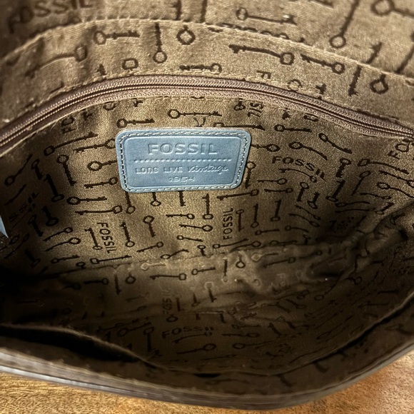 Vintage blue/grey FOSSIL leather bag - Picture 7 of 12